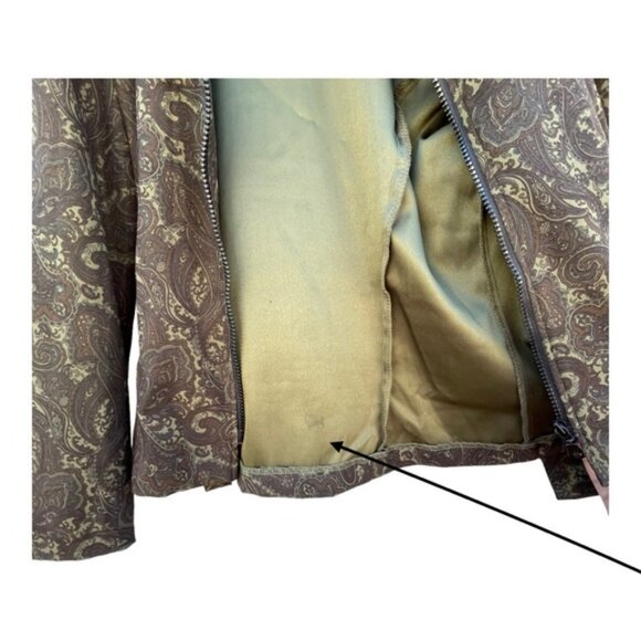 Courtenay Retro Green & Brown Paisley Print Zip-Up Jacket – Size 8 - Picture 8 of 12